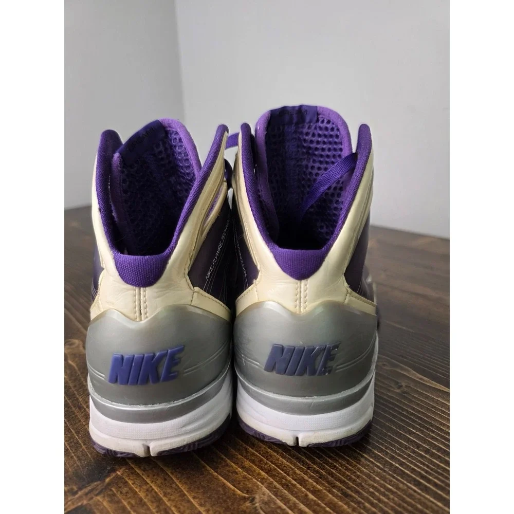 Nike Flywire Hyperize Youth Basketball Sneakers Size 6 White Purple‎ Shoes